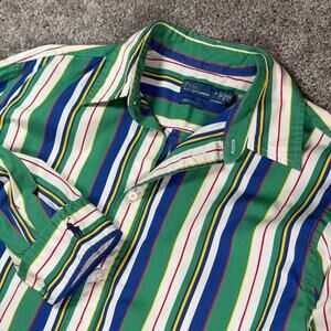 VTG Polo Ralph Lauren Multicolor M Striped Cotton Oversized Button Down Shirt